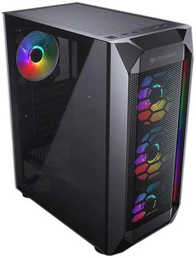 Alt view image 5 of 10 - COUGAR MX410 Mesh-G RGB Black ATX Mid Tower Powerful and Compact Mid-Tower Case with Mesh Front Panel and Tempered Glass Built-in 4 RGB Fan