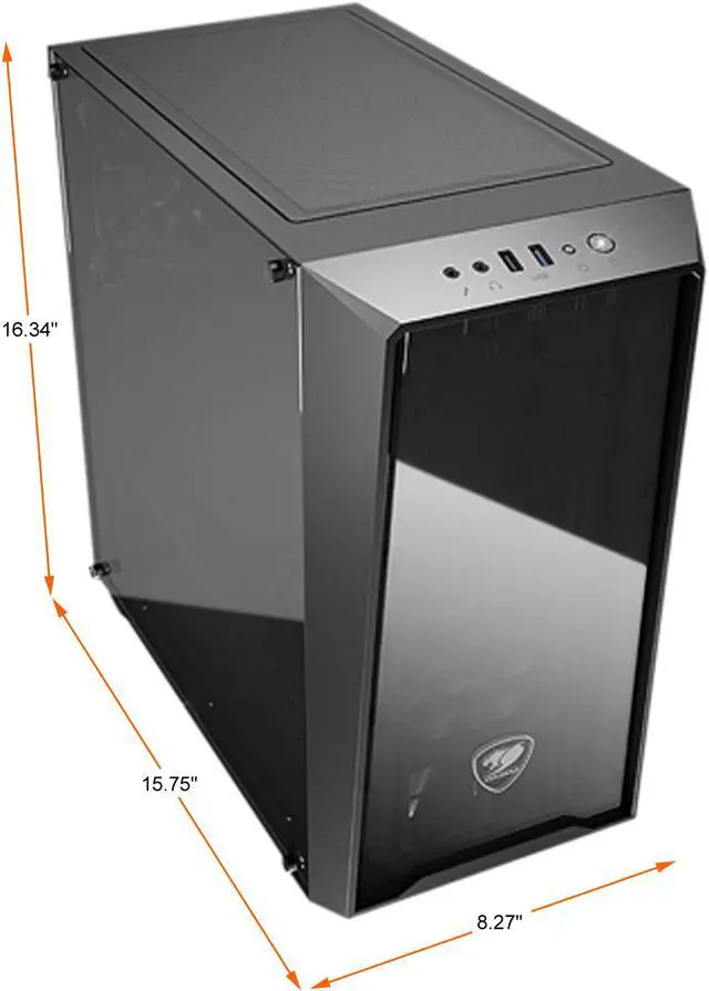 Alt view image 5 of 10 - COUGAR MG120-G Black Elegant and Compact Mini Tower Case with Tempered Glass Side Window