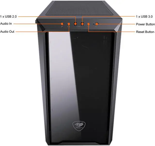 Alt view image 7 of 10 - COUGAR MG120-G Black Elegant and Compact Mini Tower Case with Tempered Glass Side Window