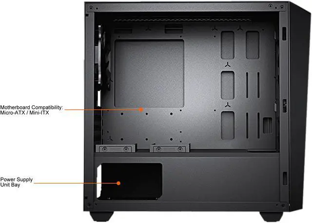 Alt view image 9 of 10 - COUGAR MG120-G Black Elegant and Compact Mini Tower Case with Tempered Glass Side Window