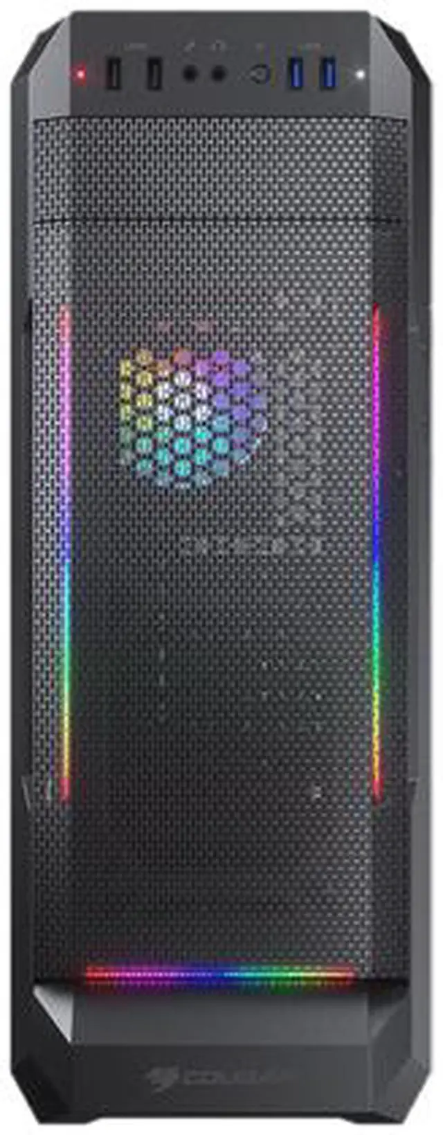 Alt view image 2 of 10 - COUGAR MX331 Mesh-G Black Powerful Airflow Mid-Tower Computer Case with Stunning RGB and Tempered Glass