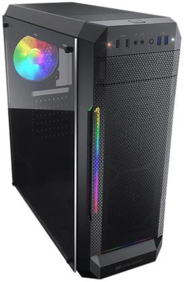 Alt view image 7 of 10 - COUGAR MX331 Mesh-G Black Powerful Airflow Mid-Tower Computer Case with Stunning RGB and Tempered Glass