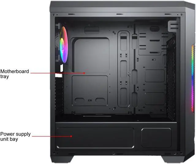 Alt view image 6 of 10 - COUGAR MX331 Mesh-G Black Powerful Airflow Mid-Tower Computer Case with Stunning RGB and Tempered Glass