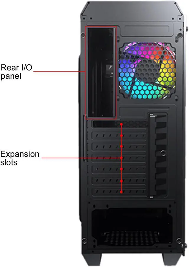 Alt view image 10 of 10 - COUGAR MX331 Mesh-G Black Powerful Airflow Mid-Tower Computer Case with Stunning RGB and Tempered Glass