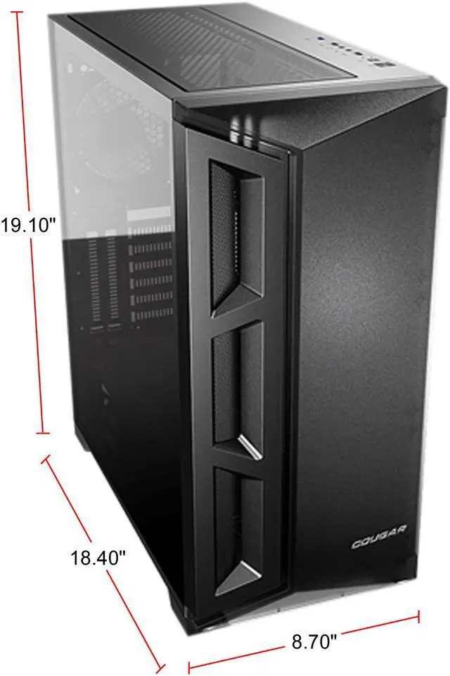 Alt view image 8 of 10 - COUGAR Dark Blader X5 Black Mid-Tower Case with Superior Airflow
