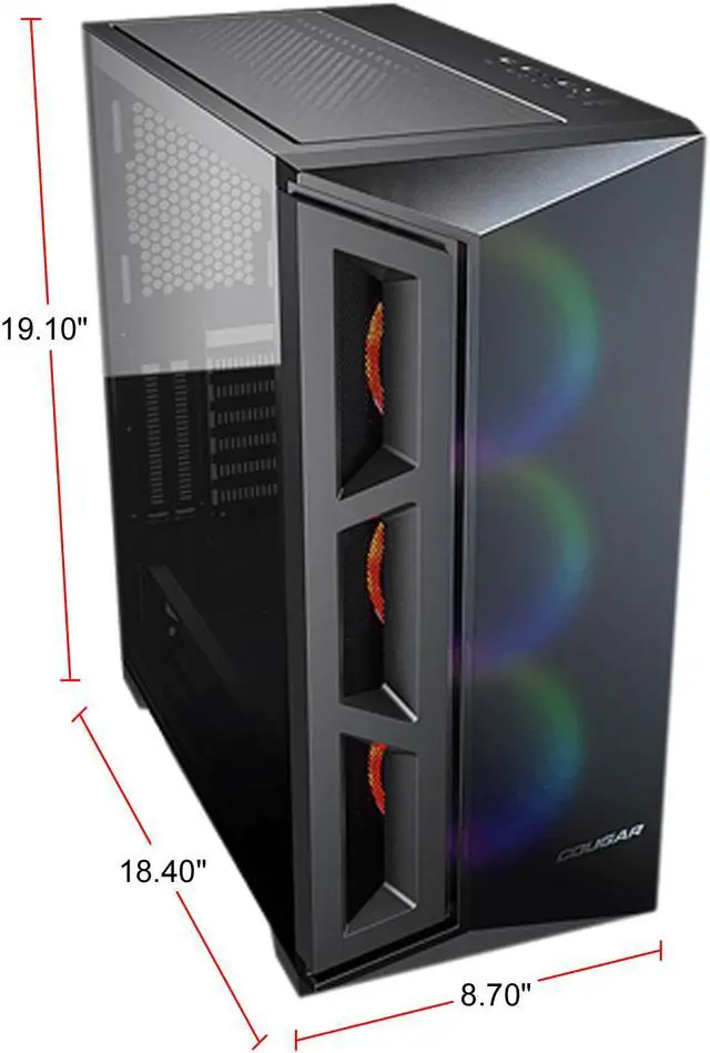 Alt view image 8 of 10 - COUGAR Dark Blader X5 RGB Black Distinctive RGB Mid-Tower Case with Superior Airflow