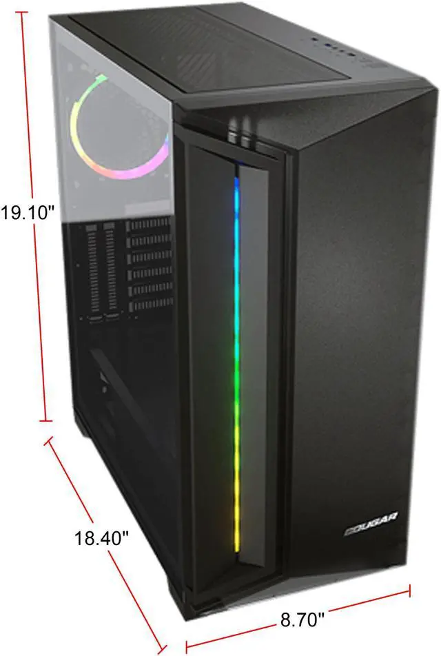 Alt view image 8 of 10 - COUGAR Dark Blader X7 Black Distinctive RGB Mid-Tower Case with Superior Airflow