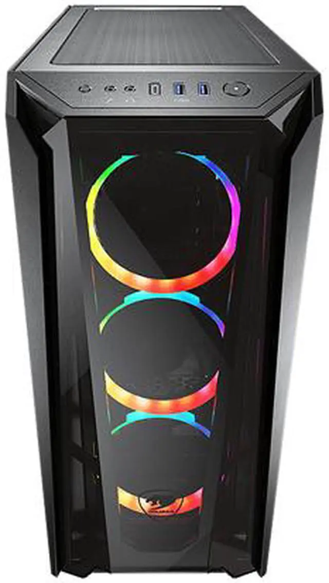 Alt view image 3 of 10 - COUGAR MX660 T RGB Black Steel / Plastic / Tempered Glass ATX Mid Tower Computer Case with Transparent Front Panel and Clear Tempered Glass Left Panel