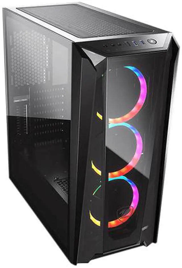 Alt view image 8 of 10 - COUGAR MX660 T RGB Black Steel / Plastic / Tempered Glass ATX Mid Tower Computer Case with Transparent Front Panel and Clear Tempered Glass Left Panel