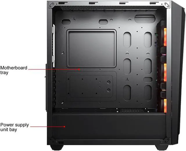 Alt view image 6 of 10 - COUGAR MX660 T RGB Black Steel / Plastic / Tempered Glass ATX Mid Tower Computer Case with Transparent Front Panel and Clear Tempered Glass Left Panel
