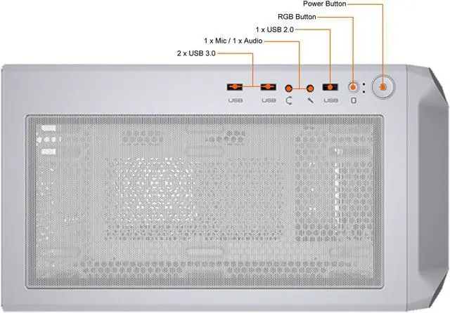 Alt view image 8 of 10 - COUGAR Archon 2 RGB White ATX Mid Tower Computer Case