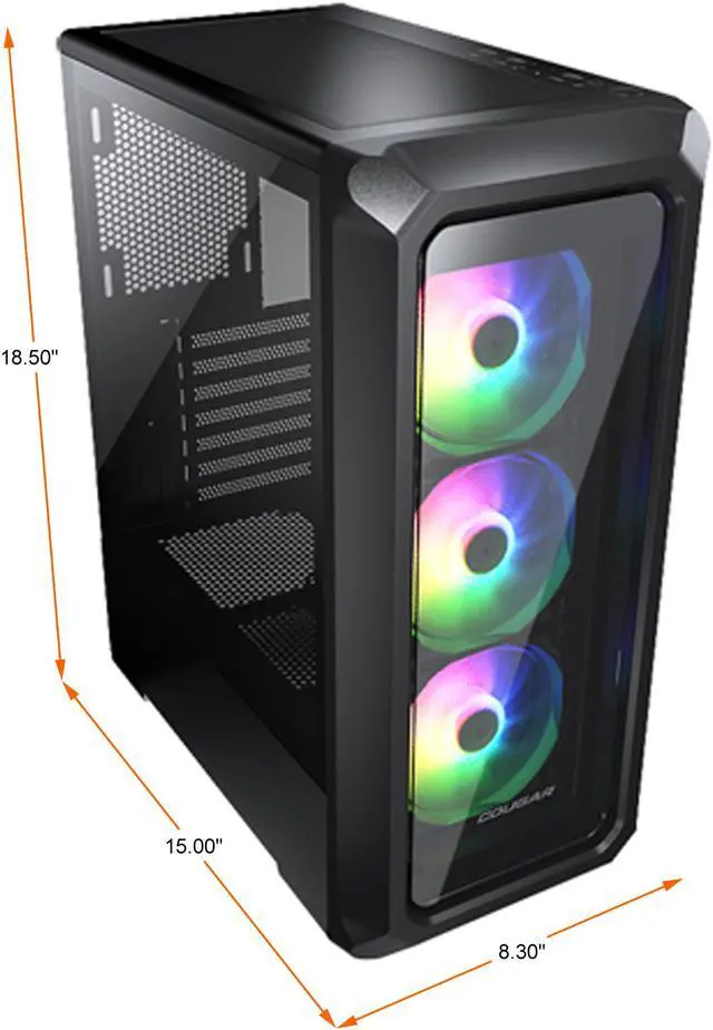 Alt view image 5 of 10 - COUGAR Archon 2 RGB Black ATX Mid Tower Computer Case