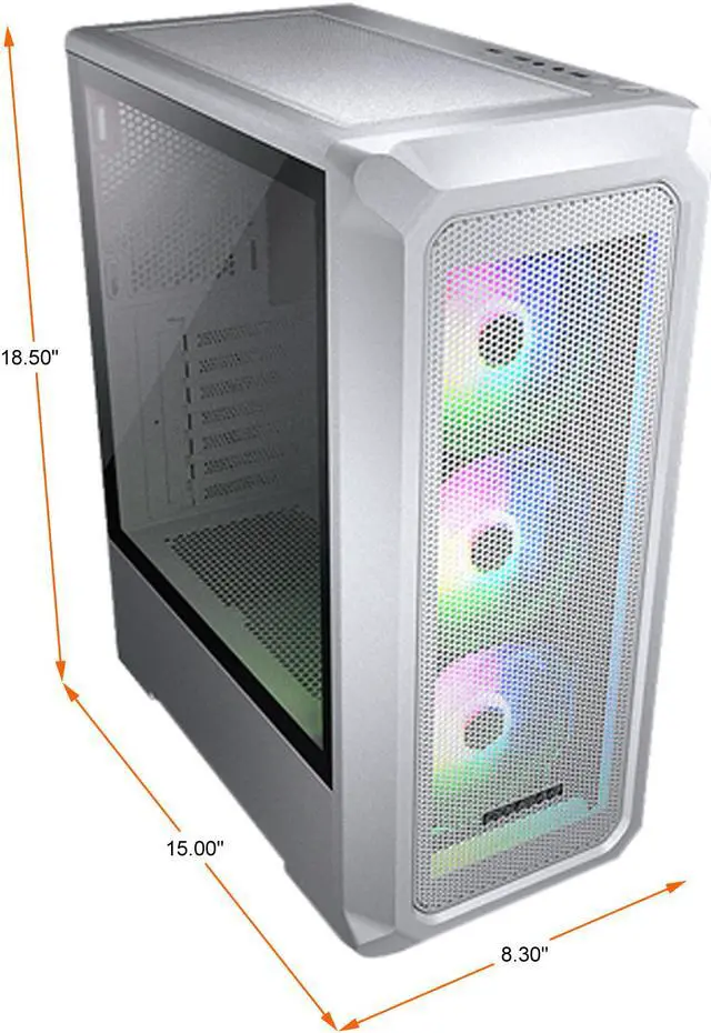 Alt view image 6 of 10 - COUGAR Archon 2 Mesh RGB White ATX Mid Tower Computer Case
