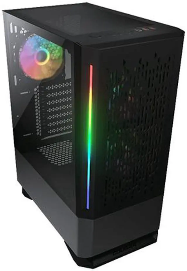 Alt view image 4 of 10 - COUGAR MX430 Air RGB Compact ARGB Mid Tower Case with Modern Patterned Air Vents, Black