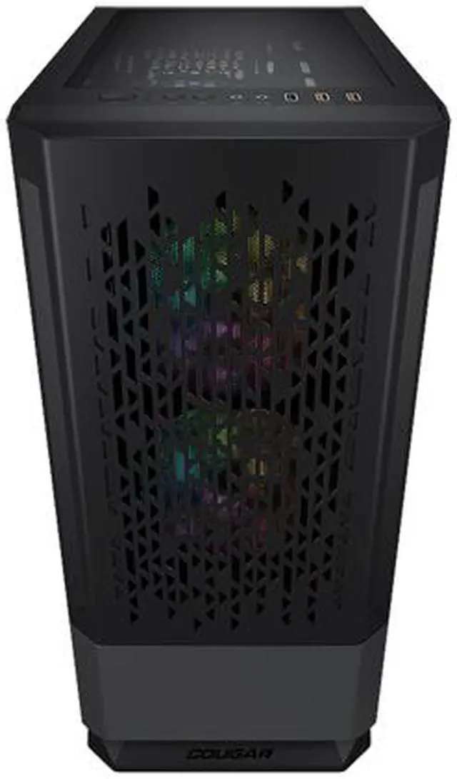 Alt view image 3 of 10 - COUGAR MX430 Air RGB Compact ARGB Mid Tower Case with Modern Patterned Air Vents, Black