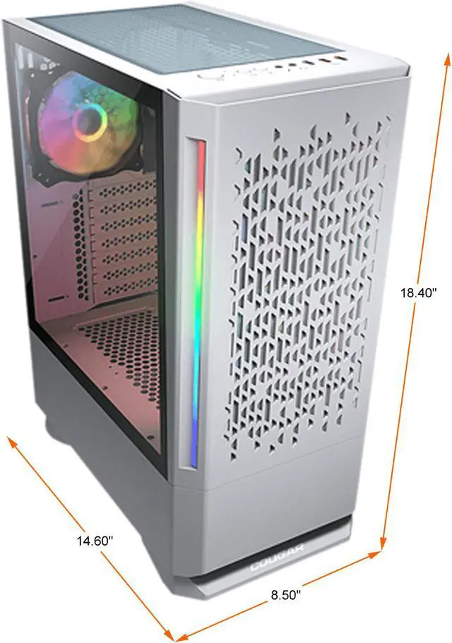 Alt view image 5 of 10 - COUGAR MX430 Air RGB White ATX Mid Tower Computer Case