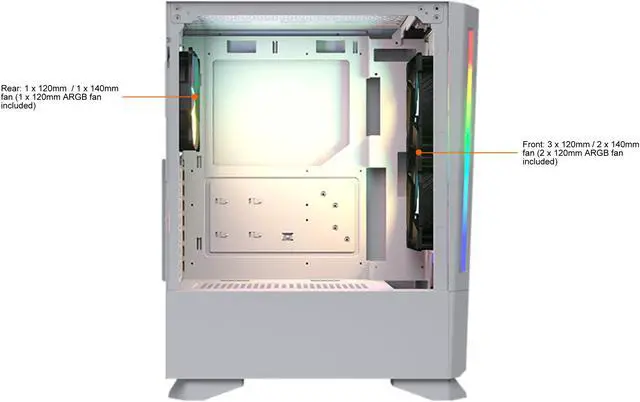 Alt view image 10 of 10 - COUGAR MX430 Air RGB White ATX Mid Tower Computer Case