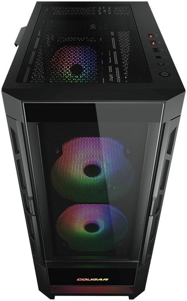 Alt view image 5 of 9 - Cougar Duoface RGB Black Mid Tower Computer Cases with Glass and Mesh Front Panels included