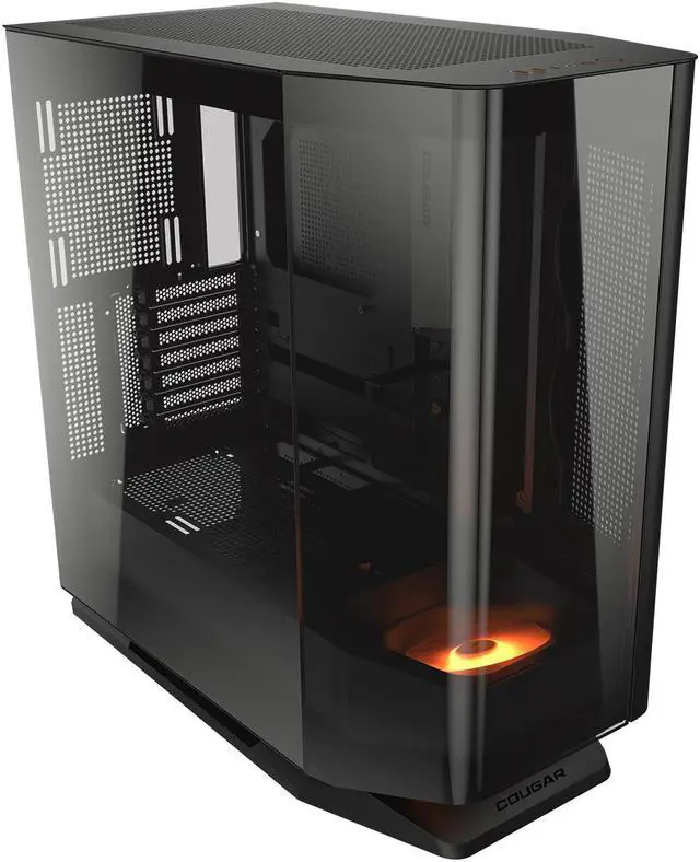 Alt view image 2 of 15 - COUGAR FV270 Black Mid Tower Gaming Case with Tempered Curved Glass, 120mm Reversed ARGB PWM Bottom Fan pre-installed, Compatible with reverse cable/connector motherboard