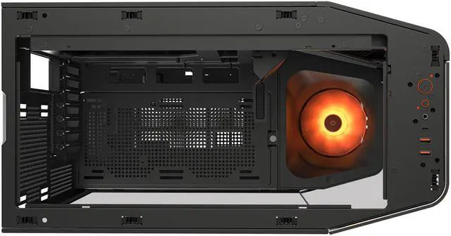 Alt view image 10 of 15 - COUGAR FV270 Black Mid Tower Gaming Case with Tempered Curved Glass, 120mm Reversed ARGB PWM Bottom Fan pre-installed, Compatible with reverse cable/connector motherboard