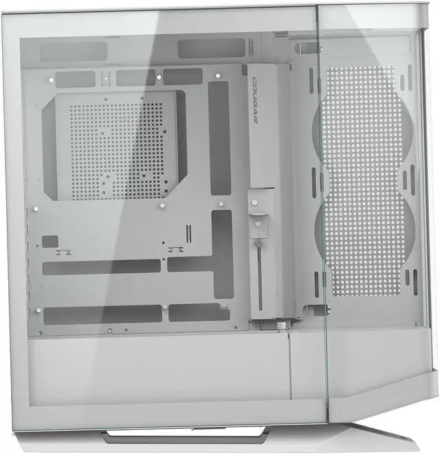 Alt view image 3 of 16 - COUGAR FV270 White Mid Tower Gaming Case with Tempered Curved Glass, 120mm Reversed ARGB PWM Bottom Fan pre-installed, Compatible with reverse cable/connector motherboard