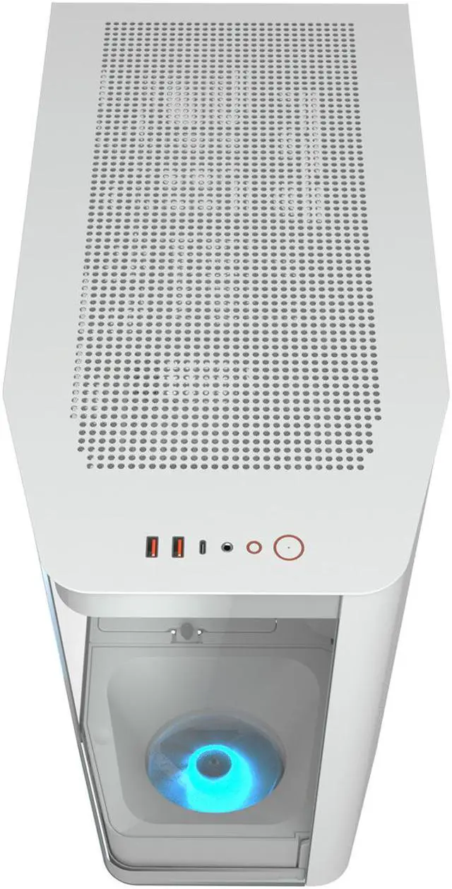 Alt view image 7 of 16 - COUGAR FV270 White Mid Tower Gaming Case with Tempered Curved Glass, 120mm Reversed ARGB PWM Bottom Fan pre-installed, Compatible with reverse cable/connector motherboard