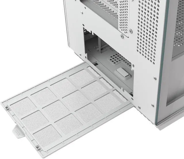 Alt view image 12 of 16 - COUGAR FV270 White Mid Tower Gaming Case with Tempered Curved Glass, 120mm Reversed ARGB PWM Bottom Fan pre-installed, Compatible with reverse cable/connector motherboard