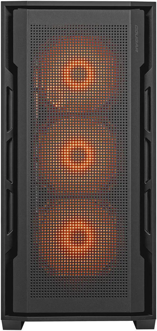 Alt view image 2 of 9 - Cougar Uniface RGB PC Gaming Case Mid Tower for Mini ITX/Micro ATX/ATX/CEB/E-ATX MB, Supports 400mm GPU, RGB Fans Pre-Installed 3X 120mm Front 1x 120mm Back Tempered Glass Panel, Black