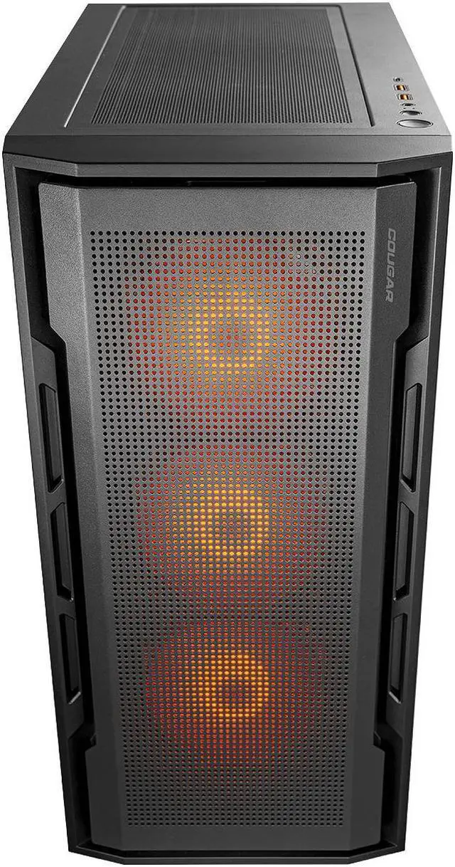 Alt view image 3 of 9 - Cougar Uniface RGB PC Gaming Case Mid Tower for Mini ITX/Micro ATX/ATX/CEB/E-ATX MB, Supports 400mm GPU, RGB Fans Pre-Installed 3X 120mm Front 1x 120mm Back Tempered Glass Panel, Black
