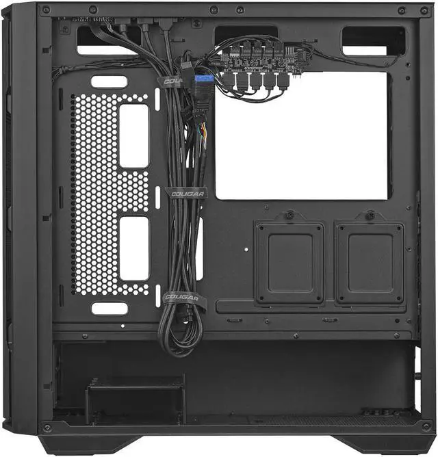 Alt view image 8 of 9 - Cougar Uniface RGB PC Gaming Case Mid Tower for Mini ITX/Micro ATX/ATX/CEB/E-ATX MB, Supports 400mm GPU, RGB Fans Pre-Installed 3X 120mm Front 1x 120mm Back Tempered Glass Panel, Black