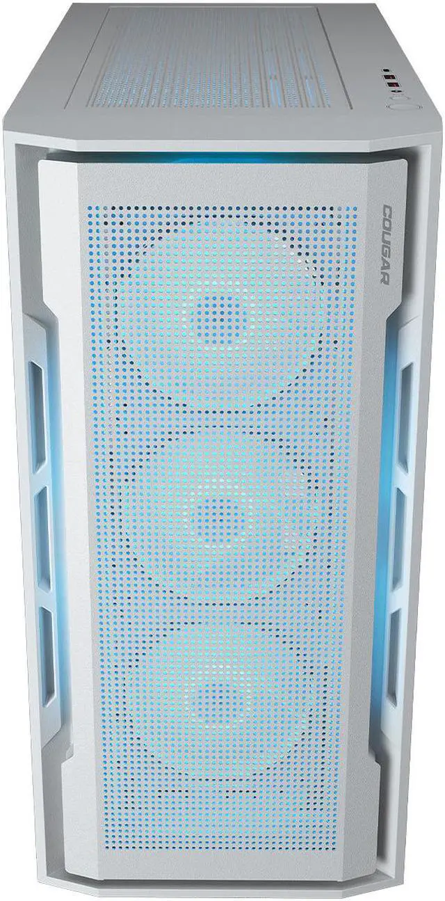 Alt view image 3 of 18 - Cougar Uniface RGB PC Gaming Case Mid Tower for Mini ITX/Micro ATX/ATX/CEB/E-ATX MB, Supports 400mm GPU, RGB Fans Pre-Installed 3X 120mm Front 1x 120mm Back Tempered Glass Panel, White