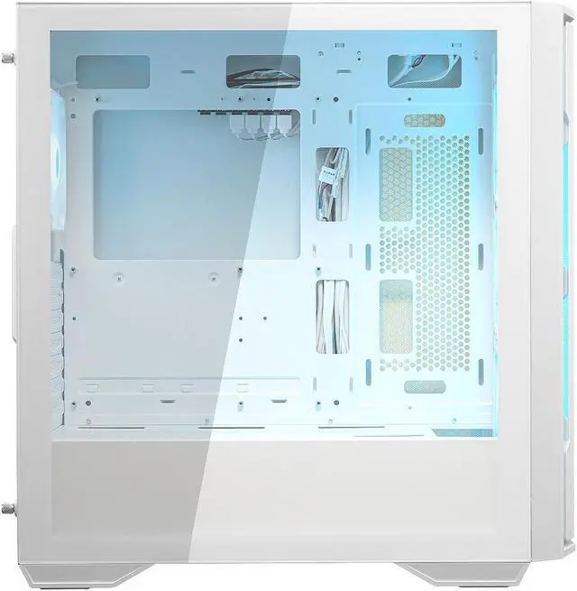 Alt view image 6 of 18 - Cougar Uniface RGB PC Gaming Case Mid Tower for Mini ITX/Micro ATX/ATX/CEB/E-ATX MB, Supports 400mm GPU, RGB Fans Pre-Installed 3X 120mm Front 1x 120mm Back Tempered Glass Panel, White