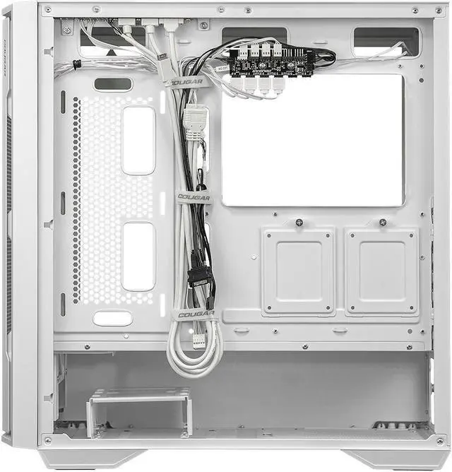 Alt view image 8 of 18 - Cougar Uniface RGB PC Gaming Case Mid Tower for Mini ITX/Micro ATX/ATX/CEB/E-ATX MB, Supports 400mm GPU, RGB Fans Pre-Installed 3X 120mm Front 1x 120mm Back Tempered Glass Panel, White
