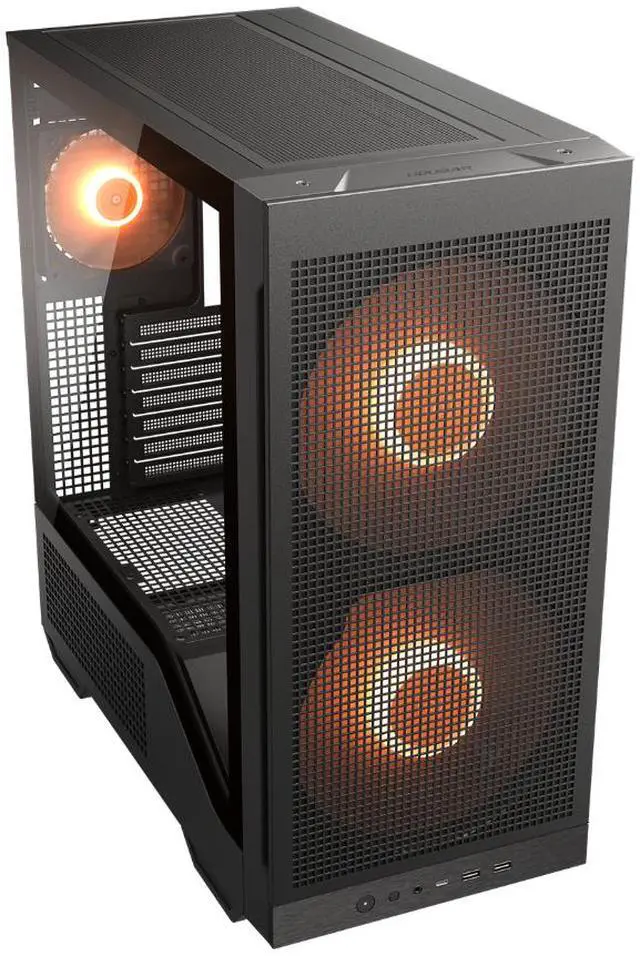 Alt view image 2 of 16 - COUGAR MX600 Max RGB Black Computer Case Mid Tower for ATX / Micro ATX / Mini ITX, Supports 400mm GPU, Back