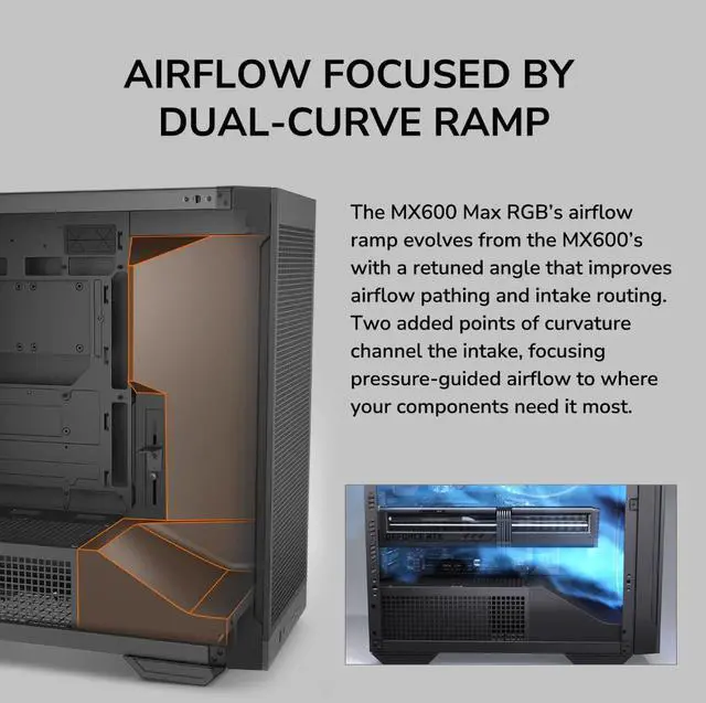 Alt view image 10 of 16 - COUGAR MX600 Max RGB Black Computer Case Mid Tower for ATX / Micro ATX / Mini ITX, Supports 400mm GPU, Back