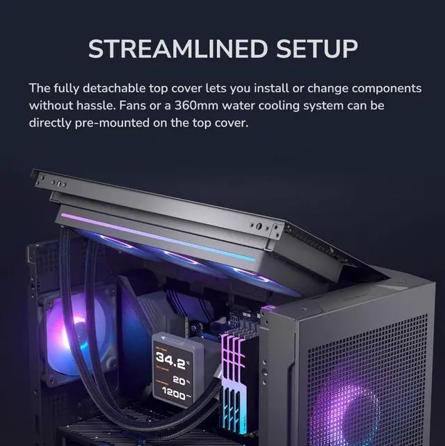 Alt view image 12 of 16 - COUGAR MX600 Max RGB Black Computer Case Mid Tower for ATX / Micro ATX / Mini ITX, Supports 400mm GPU, Back