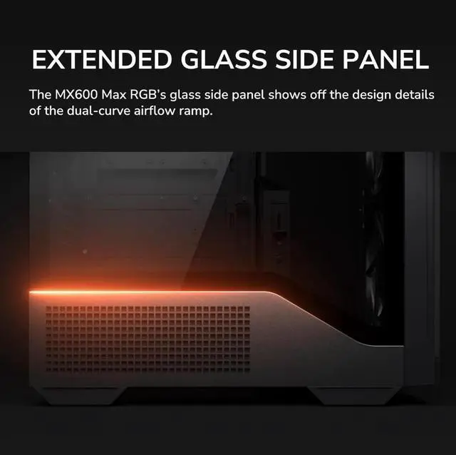 Alt view image 13 of 16 - COUGAR MX600 Max RGB Black Computer Case Mid Tower for ATX / Micro ATX / Mini ITX, Supports 400mm GPU, Back