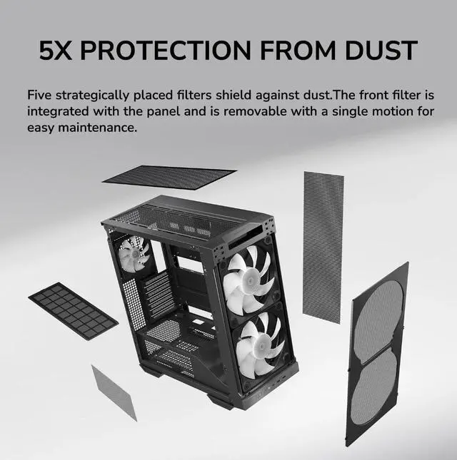Alt view image 14 of 16 - COUGAR MX600 Max RGB Black Computer Case Mid Tower for ATX / Micro ATX / Mini ITX, Supports 400mm GPU, Back