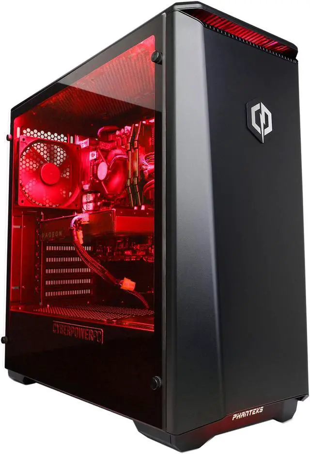 Main image of CyberPowerPC Satin Black P400 W/tempered Glass & Led Light Strip - No Front Drive Slot