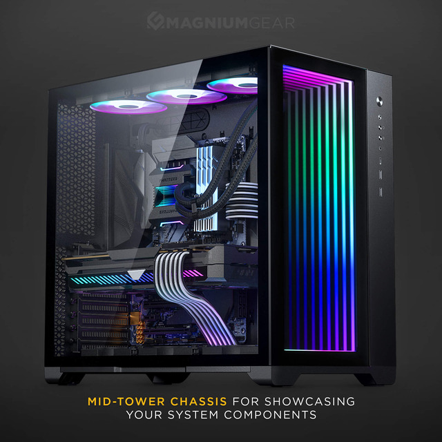 Magniumgear NEO Qube 2 IM - ATX Mid-Tower PC Case Met Infinity Mirror RGB - Wit