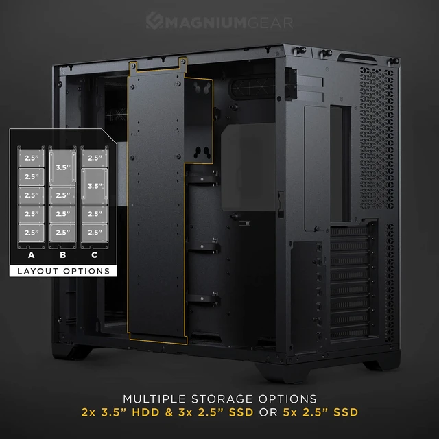 Magniumgear NEO Qube 2 IM Mid-Tower Gehäuse – Dual-Chamber Design Mit Infinity Mirror Front, Temperglas & Hoher Airflow, In Weiß