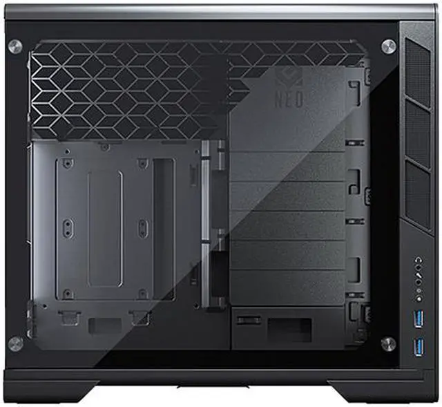 Alt view image 4 of 8 - MetallicGear Neo Mini V2 Series Mini-ITX Case, Compact Chassis, Compact Chassis, Sand Blasted Aluminum, Tempered Glass Panel, Liquid Cooling Ready - Black