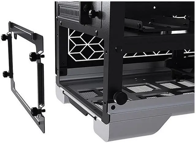 Alt view image 6 of 8 - MetallicGear Neo V2 Micro-ATX Case, Compact Chassis, Sand Blasted Aluminum, Dual Tempered Glass Side Panels, Silver