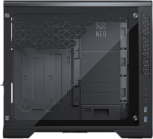 Alt view image 5 of 10 - MetallicGear Neo-G V2 Mini-ITX Case, Compact Chassis, Sand Blasted Aluminum, Tempered Glass Panels, Black
