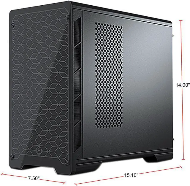 Alt view image 4 of 10 - MetallicGear Neo-G V2 Mini-ITX Case, Compact Chassis, Sand Blasted Aluminum, Tempered Glass Panels, Black