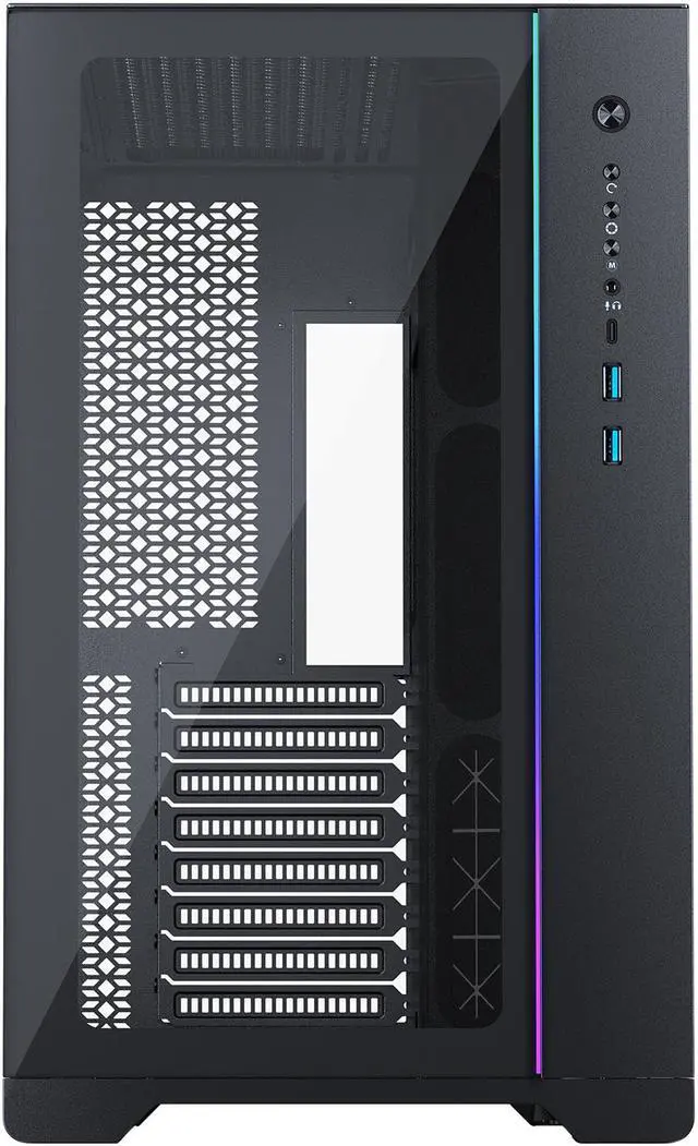 Alt view image 3 of 15 - MetallicGear NEO Qube, Dual Tempered Glass Design, Dual Chamber ATX Mid-Tower, Digital-RGB Lighting, Dual System Support, Black
