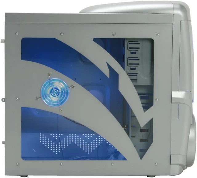 Computer Side Panel Window Kit Powertek PT-eviltek-case100 Silver Computer Case W/Side Panel Window ...