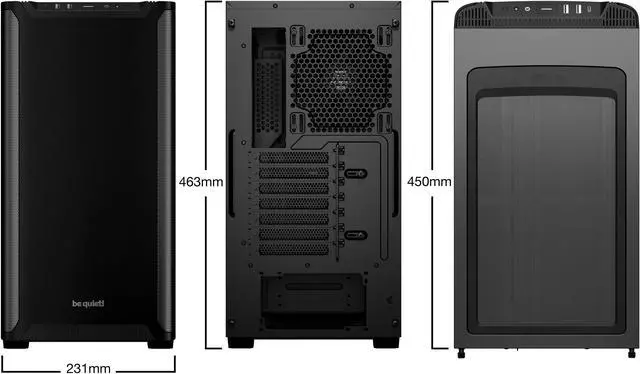 Alt view image 8 of 8 - be quiet! BG073 PURE BASE 501 Black ABS / Steel ATX Full Tower Computer Case