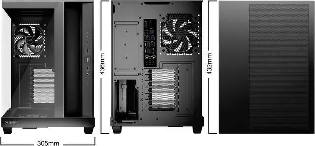 Alt view image 4 of 8 - be quiet! Light Base 500 Black Light Base 500 Black Black ABS / Steel / Tempered Glass ATX / M-ATX / Mini-ITX support BTF MB case