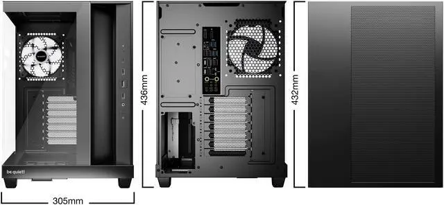 Alt view image 5 of 8 - be quiet! Light Base 500 LX Black Light Base 500 LX Black Black ABS / Steel / Tempered Glass ATX / M-ATX / Mini-ATX case